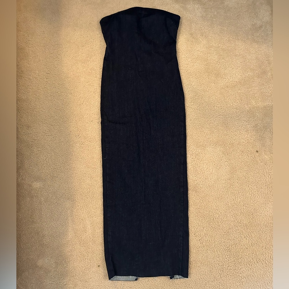 Zara Fitted Denim Maxi Dress